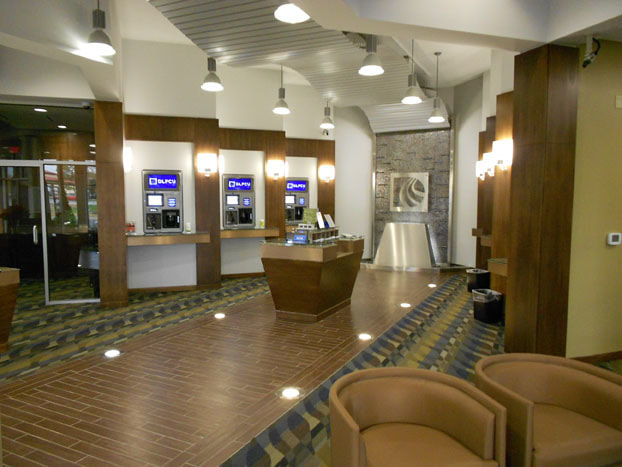 Interior image of the Central branch of Essential Federal Credit Union. Designed by Cockfield Jackson Architects.