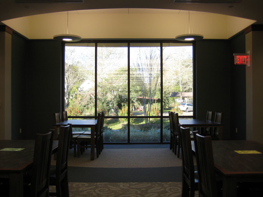 Interior image of the Denham Springs-Walker branch of Livingston Parish Library. Designed by Cockfield Jackson Architects.