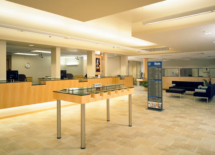 Interior image of Fidelity Homestead Savings Bank. Renovations by Cockfield Jackson Architects.