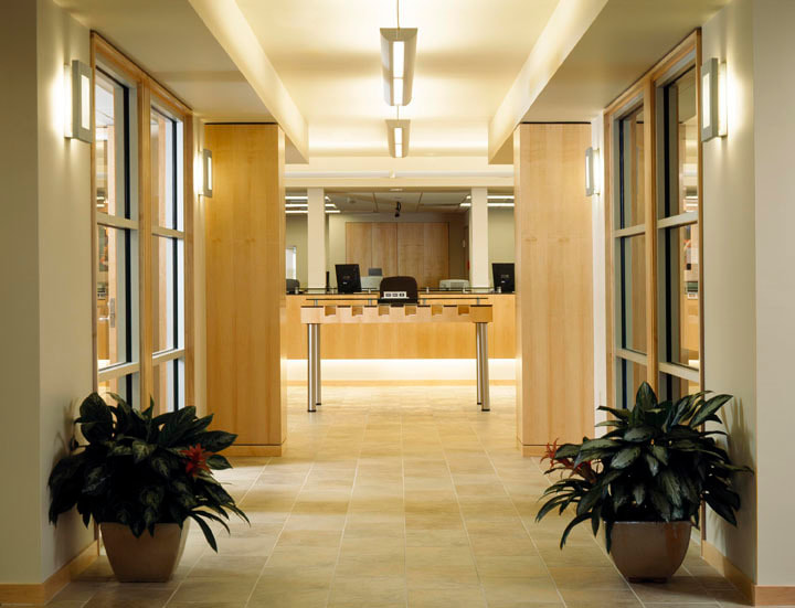 Interior image of Fidelity Homestead Savings Bank. Renovations by Cockfield Jackson Architects.