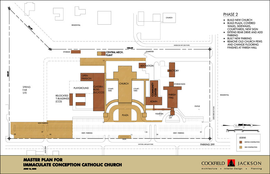 Phase 1 master plan for Immaculate Conception Catholic Church. Designed by Cockfield Jackson Architects.