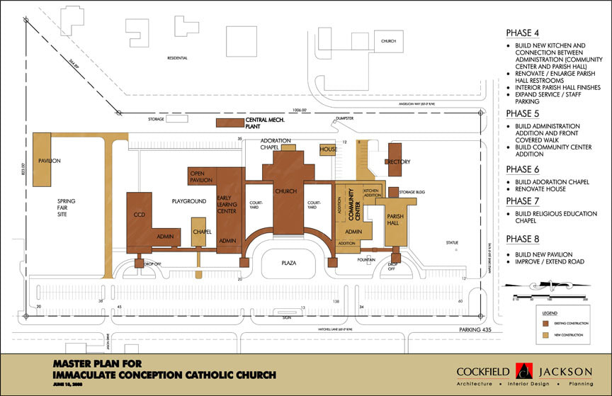 Phase 1 master plan for Immaculate Conception Catholic Church. Designed by Cockfield Jackson Architects.