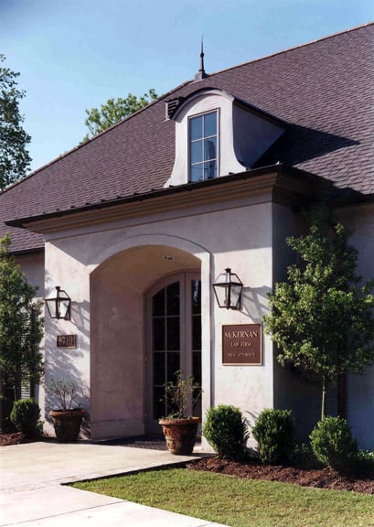Exterior image of McKernan law offices in Baton Rouge, LA. Designed by Cockfield Jackson Architects.