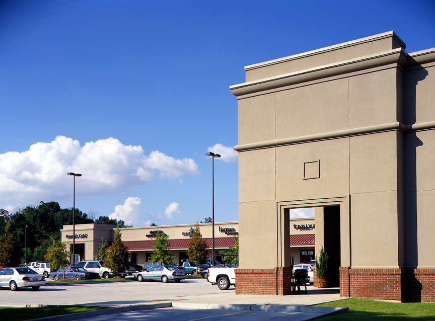 Image of Perkins Crossing retail outlet. Design by Cockfield Jackson Architects.