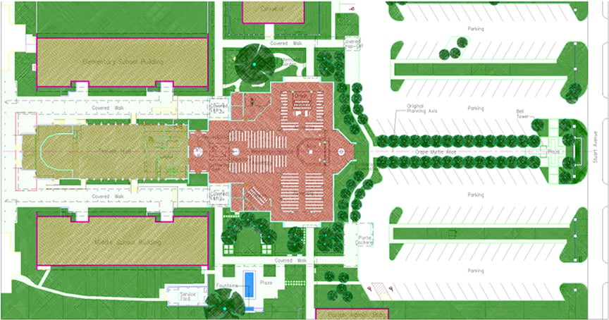 Master plan for St. Aloysius construction and renovations, developed by Cockfield Jackson Architects.