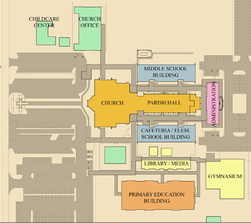 Master plan for St. Aloysius construction and renovations, developed by Cockfield Jackson Architects.