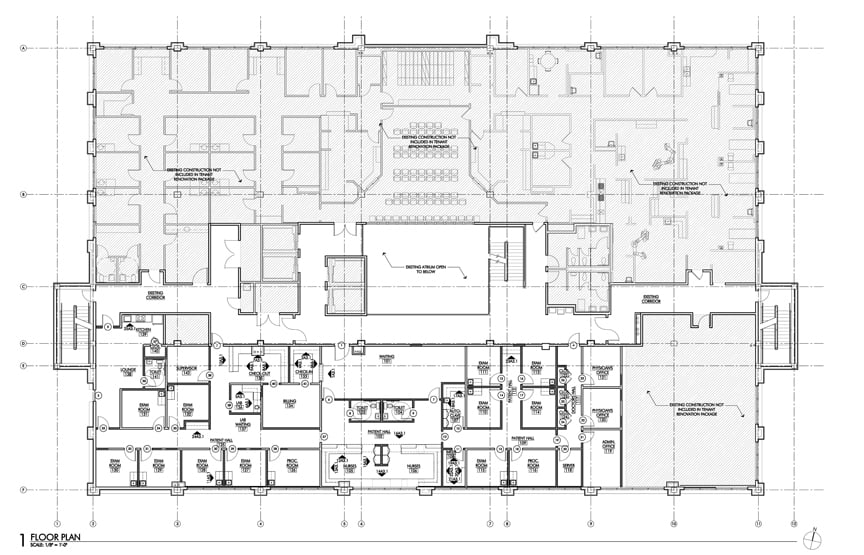 Plan for a new OB/GYN clinic at Terrebone General Health System. Renovation completed by Cockfield Jackson Architects.
