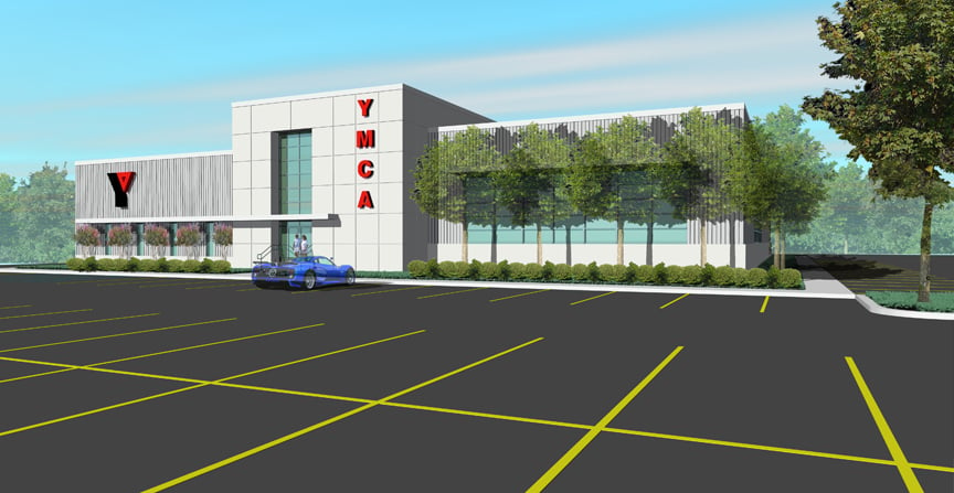 Conceptual rendering of renovated space at YMCA Southside Branch. Developed by Cockfield Jackson Architects.